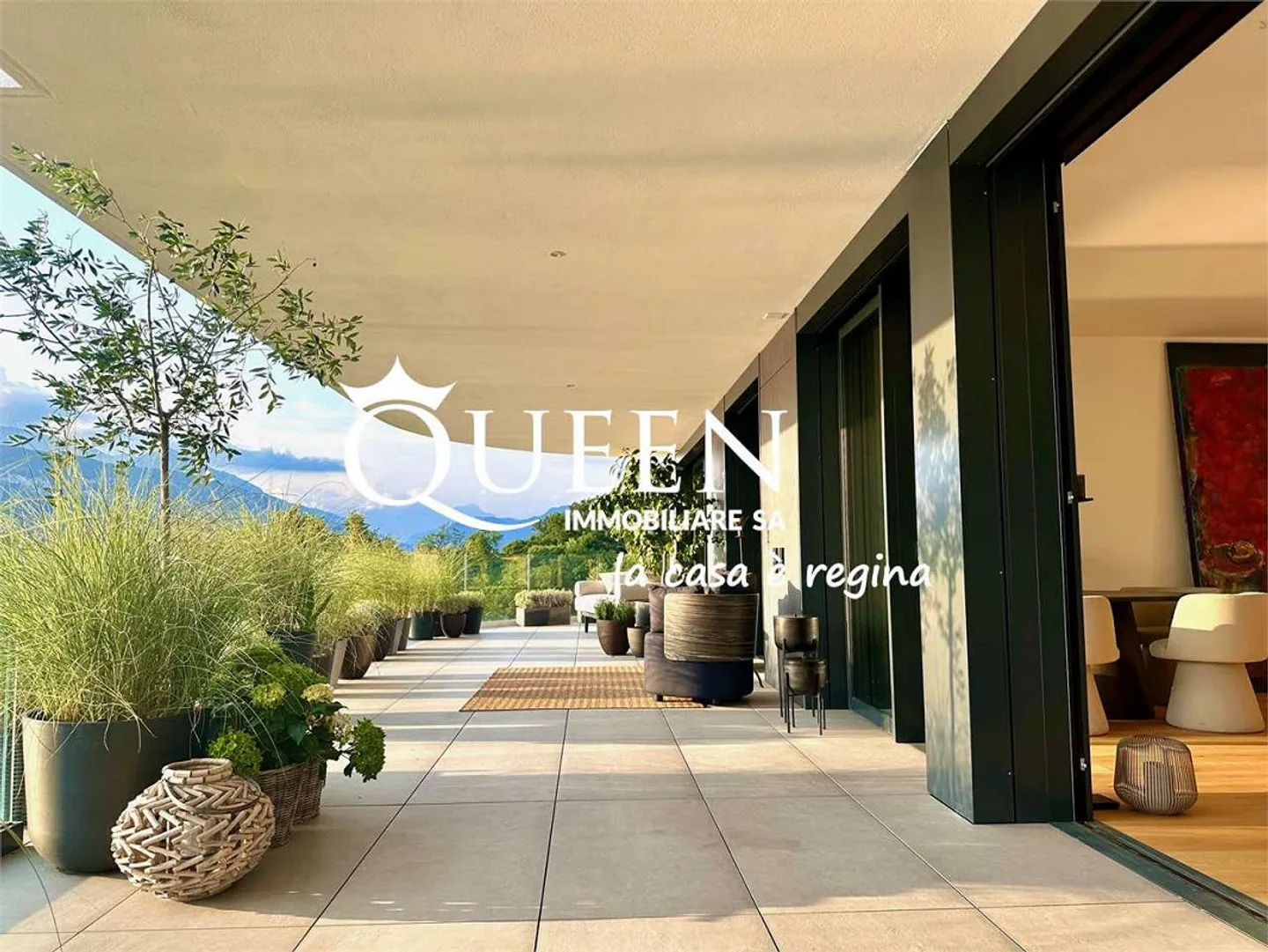 Montagnola: Penthouse 4.5 Zimmer, 192 qm, möbliert, Terrasse, Seeblick - Foto 4 von 9