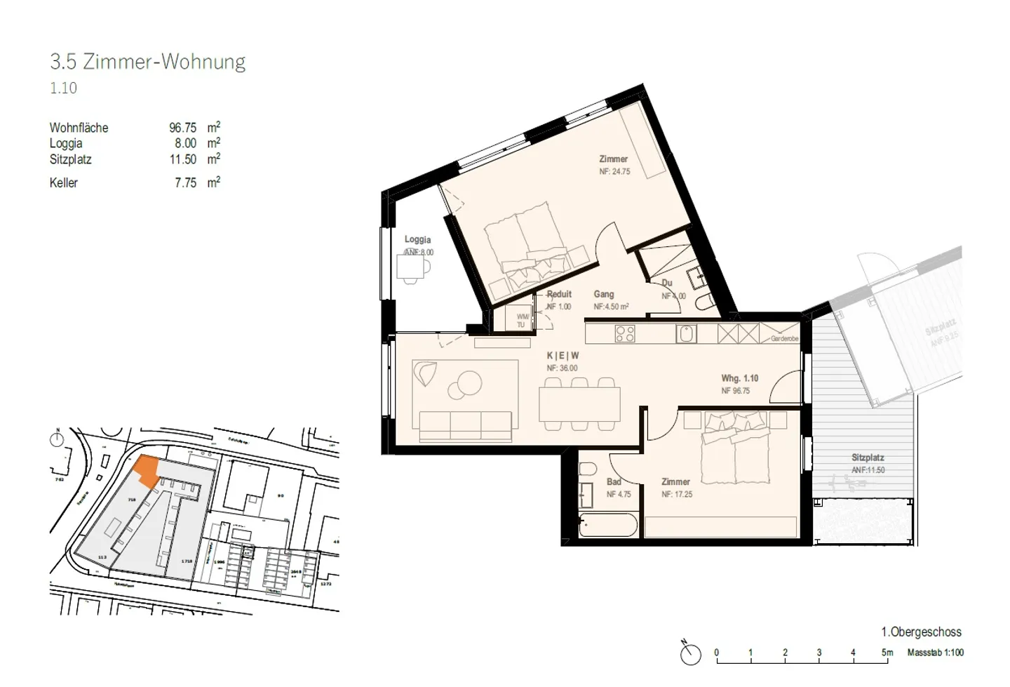 1st month rent free - Modern living, loggia and seating area - Photo 8 of 8