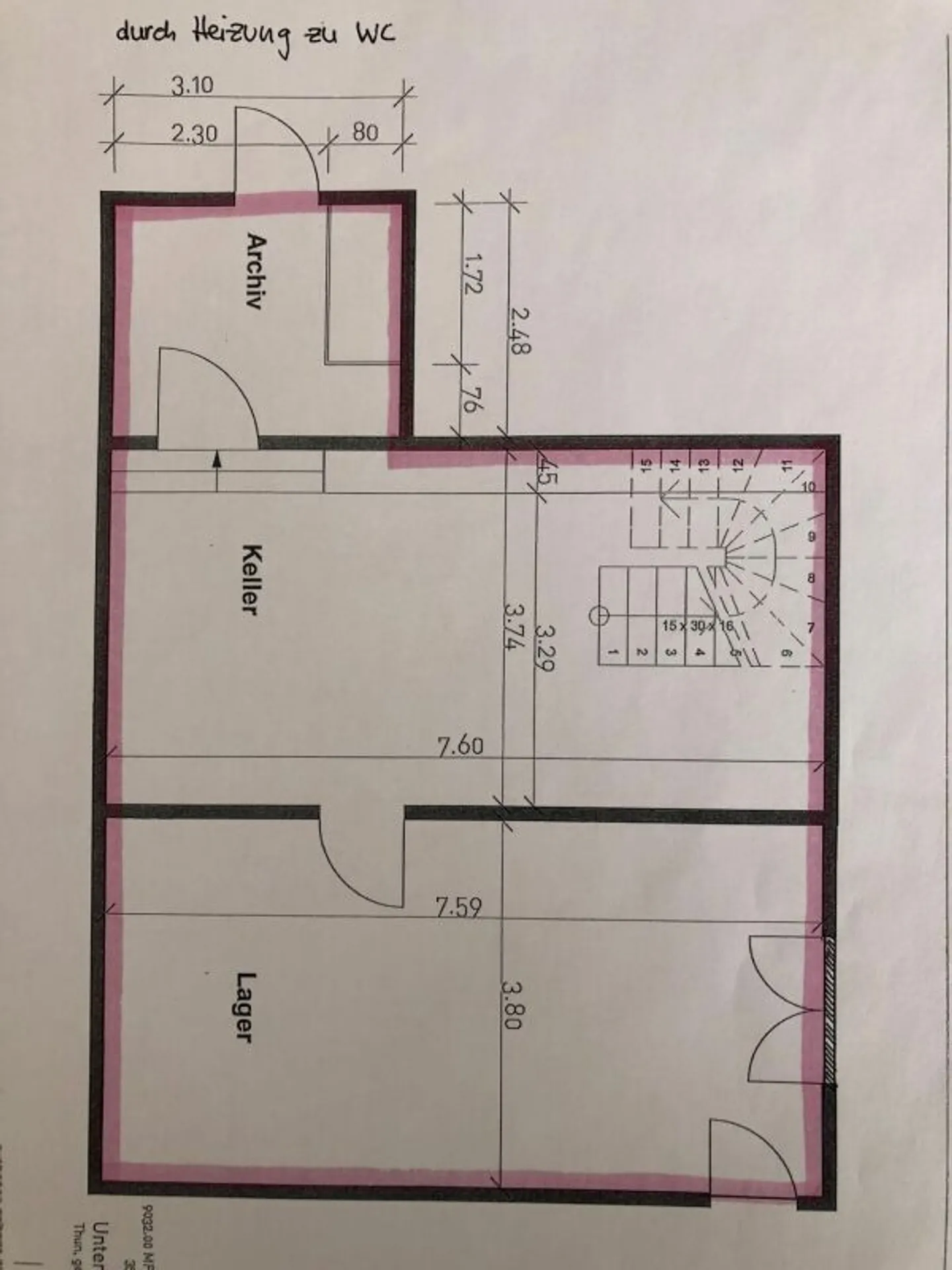 Kleines Ladenlokal mit Schaufenster im Erdgeschoss   Archivraum im UG - Foto 4 von 4
