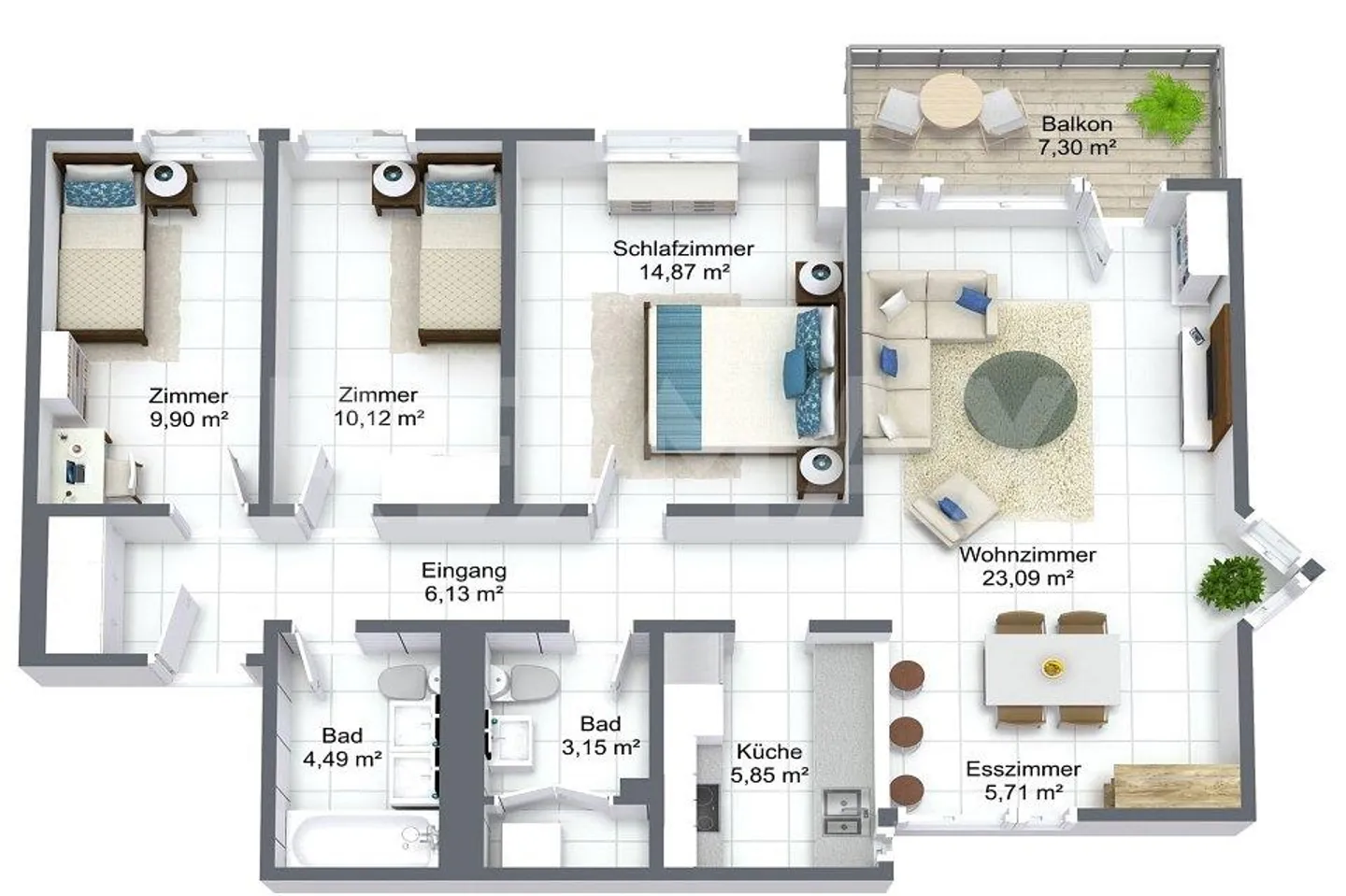 Lumière, vue panoramique et confort de vie - appartement en attique attrayant de 4,5 pièces - Photo 12 sur 13