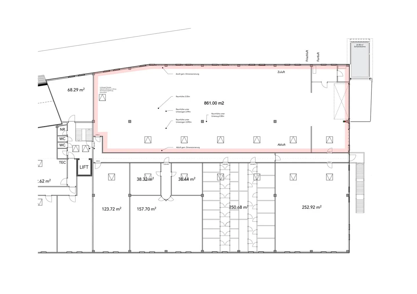 Lagerhalle/Werkhalle 861m2 mit Option Scherenbühne für Fahrzeuge - Foto 6 von 9