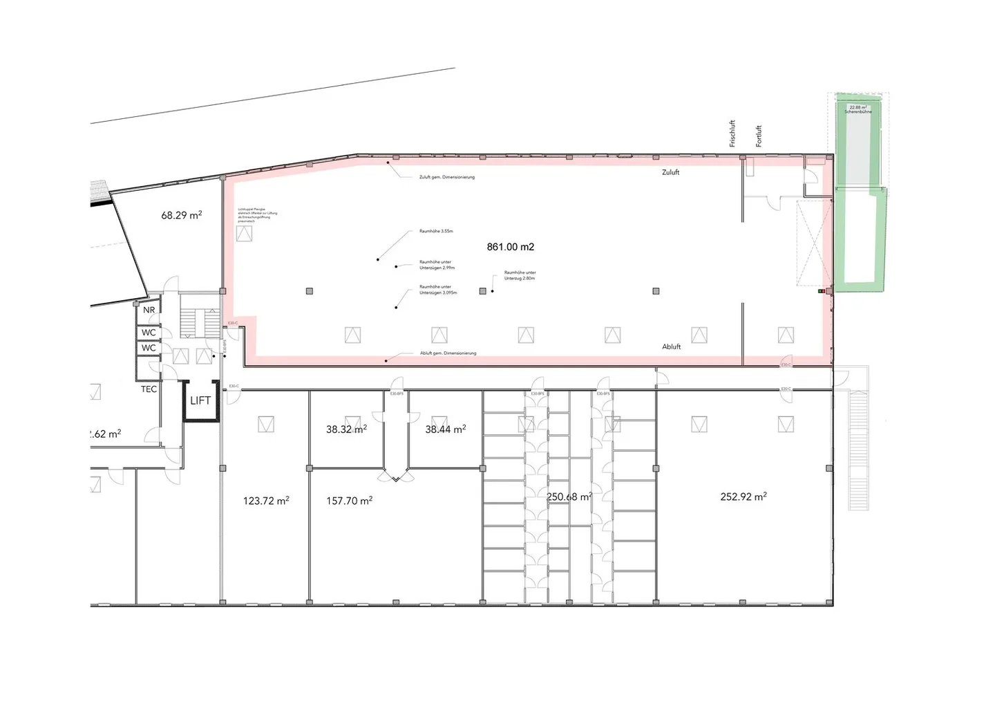 Lagerhalle/Werkhalle 861m2 mit Option Scherenbühne für Fahrzeuge - Foto 9 von 9