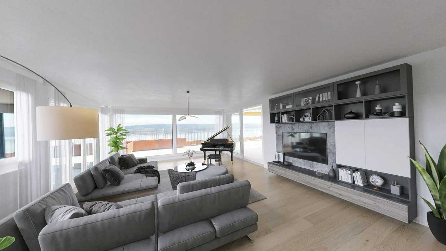 5.5-Room Luxury Duplex Terrace House with Lake and Alpine Views - Photo 8 of 10