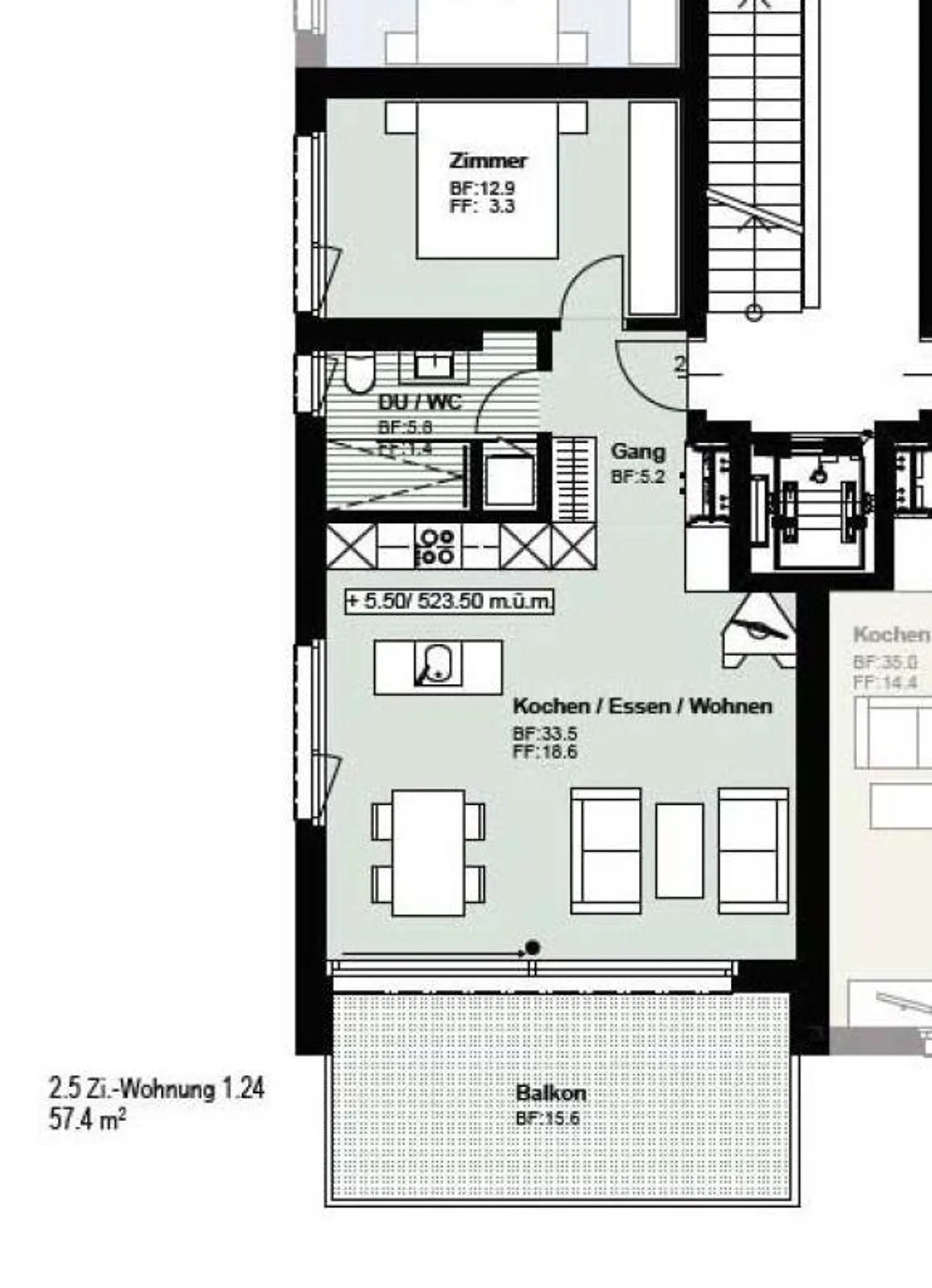 Stilvolles Single-Apartment in Bad Ragaz - Foto 8 von 8