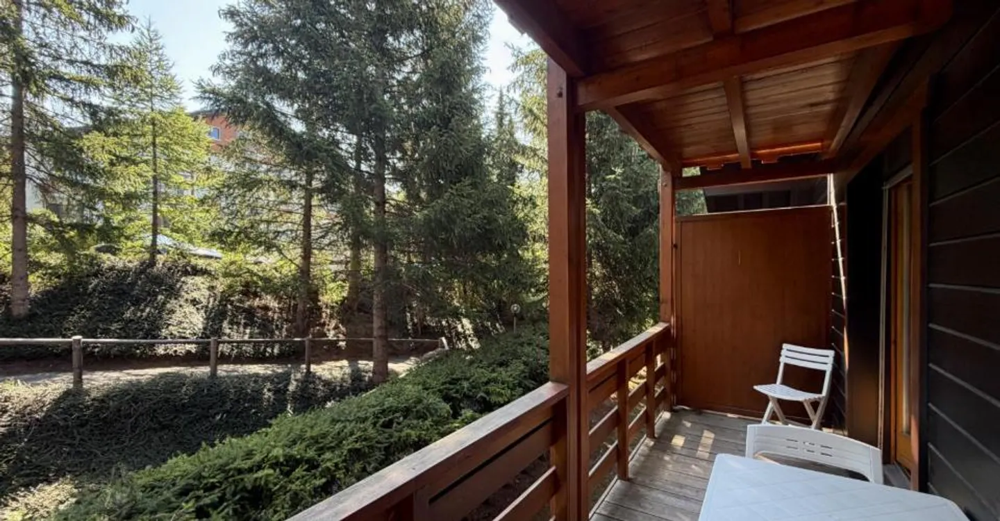 In affitto a Crans-Montana – Incantevole appartamento di 2,5 locali con balcone in un ambiente boschivo. - Foto 4 di 12