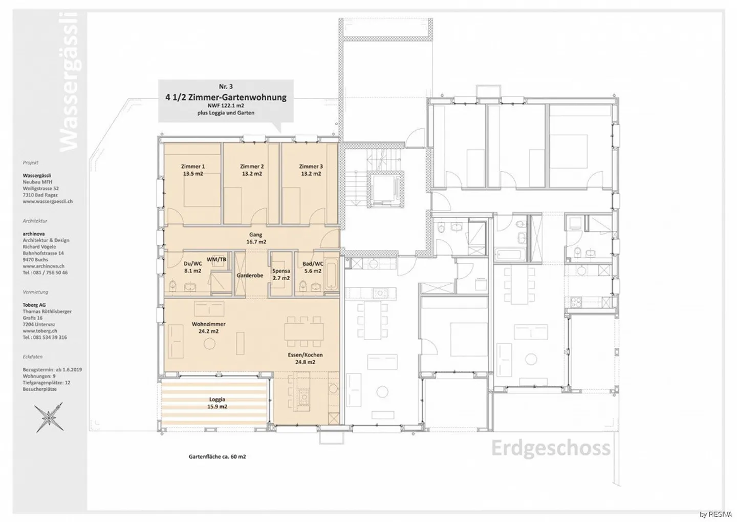 Appartement 4,5 pièces dans le quartier prisé de Weilig à Bad Ragaz - Photo 7 sur 8