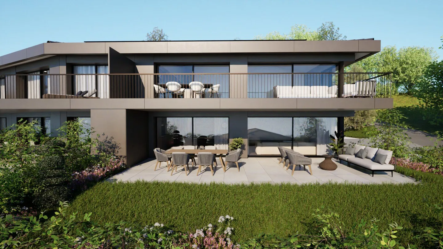 Superbo appartamento di 4,5 locali con grande giardino e vista sul Lago di Ginevra - Foto 2 di 3