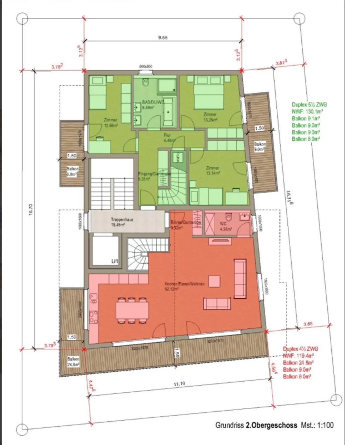 Progetto di nuova costruzione di prima classe a Zermatt con 4 appartamenti duplex - Residenza principale - Résidence principale - Foto 15 di 19