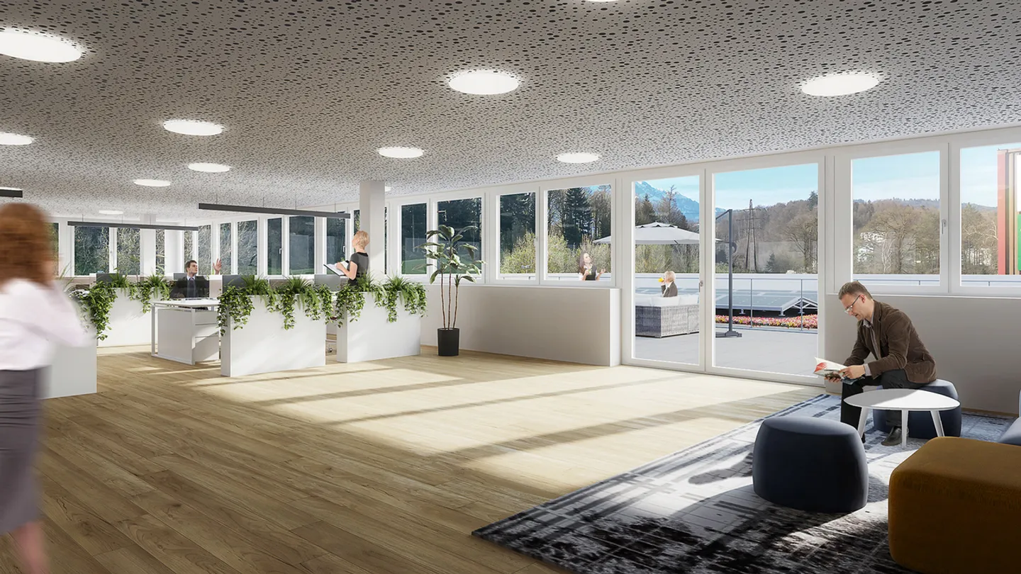 582 m² di spazio commerciale con terrazza nel parco commerciale Reussegg Lucerna - Foto 3 di 7