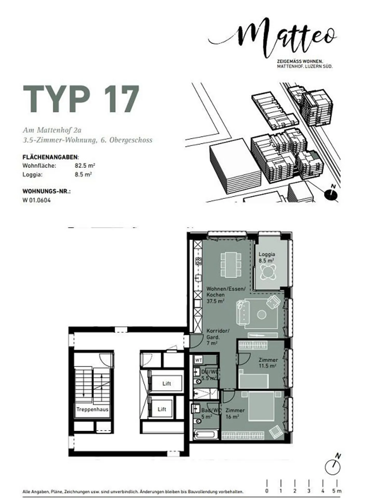 Wohnen im MATTEO -  Tolle 3.5 Zimmer-Wohnung - Photo 7 sur 7