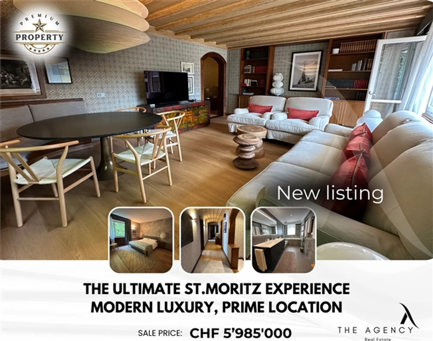 LE PLUS GRAND APPARTEMENT AU COEUR DE ST. MORITZ - Photo 1 sur 9