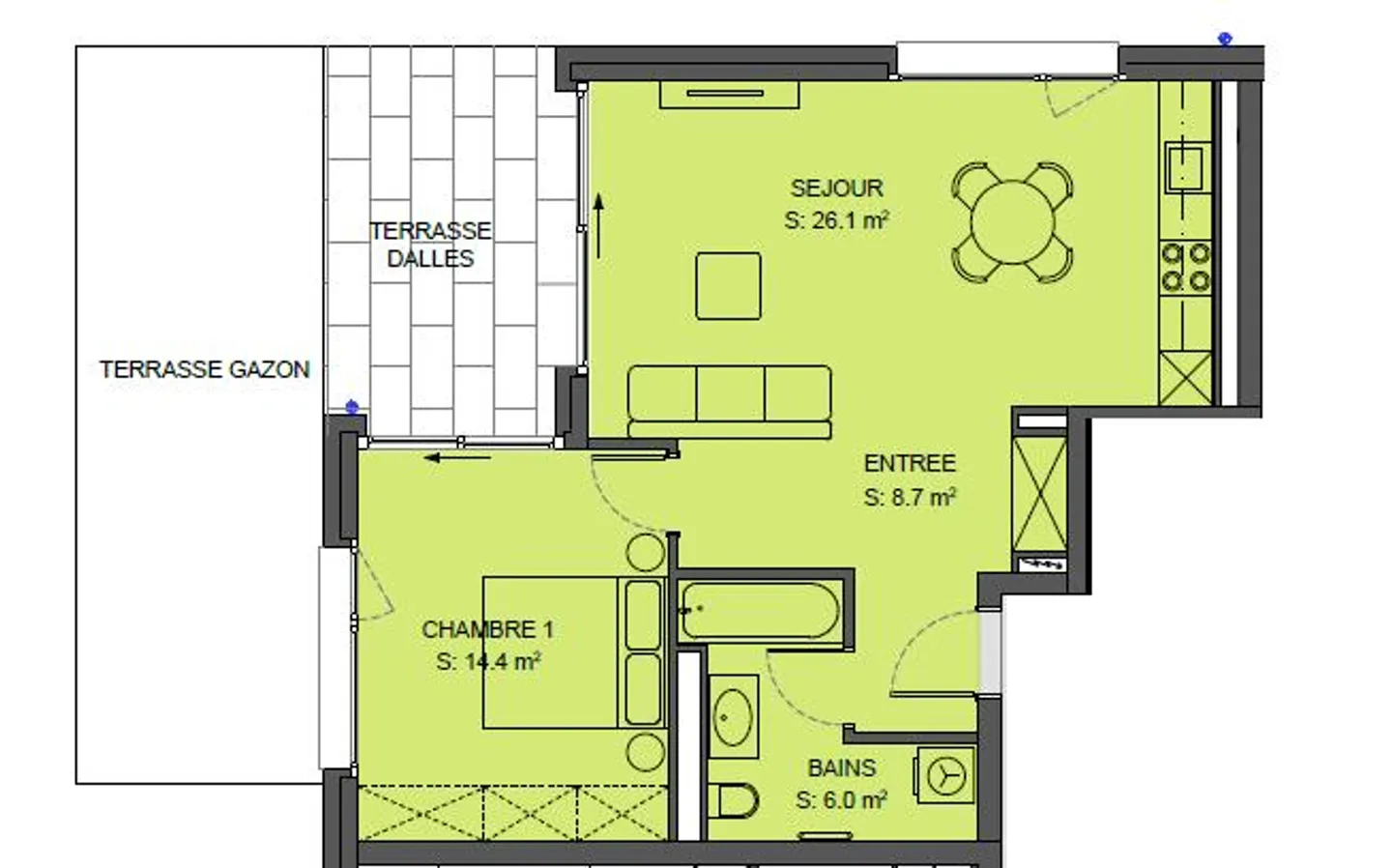 Schöne Wohnung mit Terrasse in einem neueren Gebäude - Foto 6 von 6