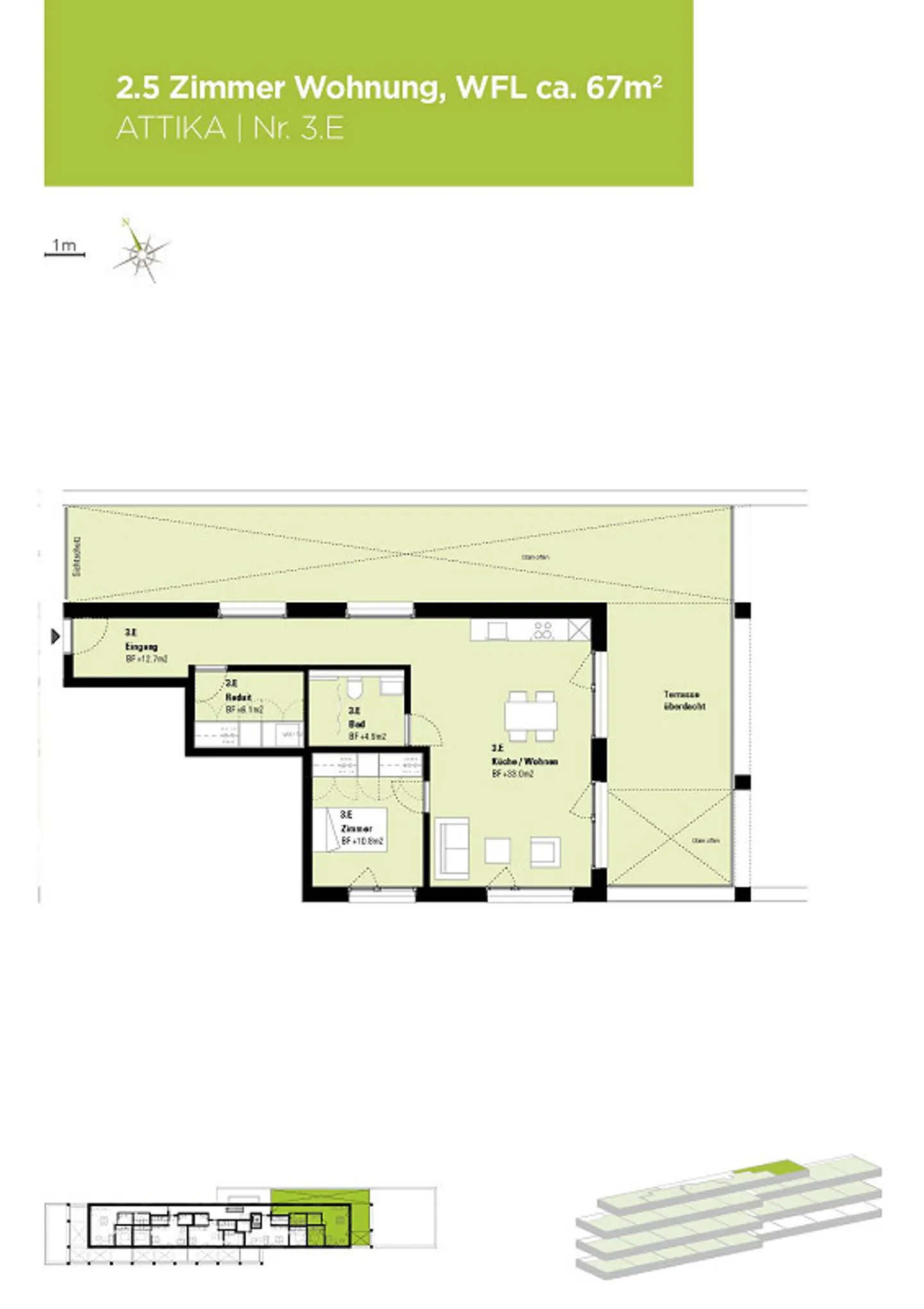 Alltersgerechte, helle 2.5 Attika-Wohnung - Photo 4 of 12