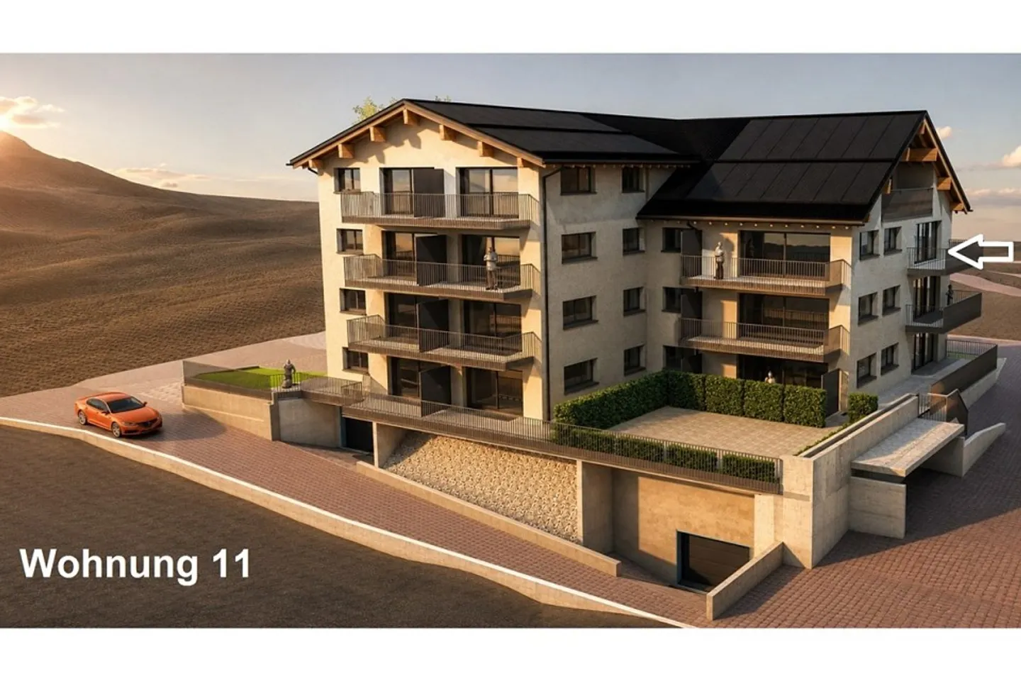 3½-Zimmer-Neubauwohnung Nr. 11  Wohnen mit Komfort im Prättigauerhof, Schiers - Foto 1 di 4