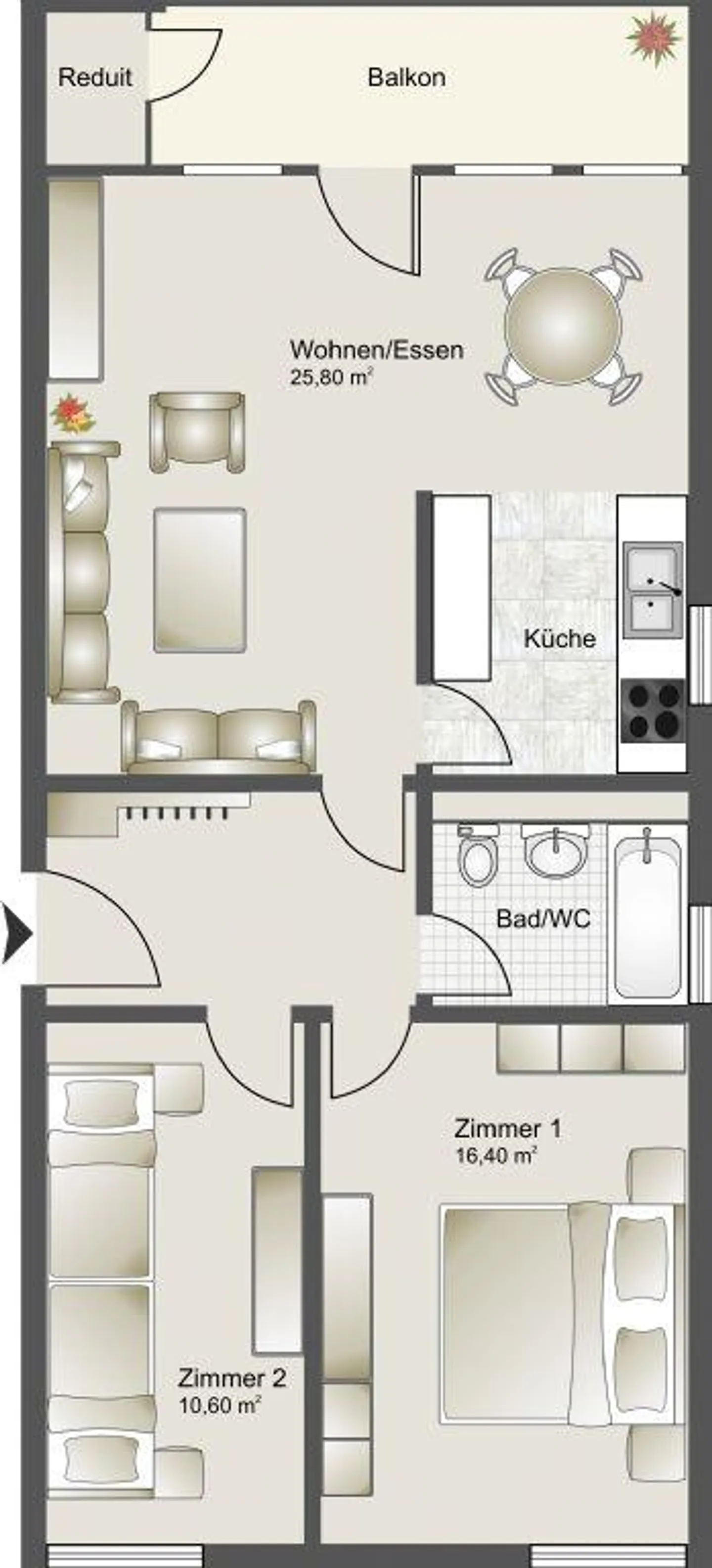 Sonnige 3.5 Zimmer Wohnung - Foto 2 von 9