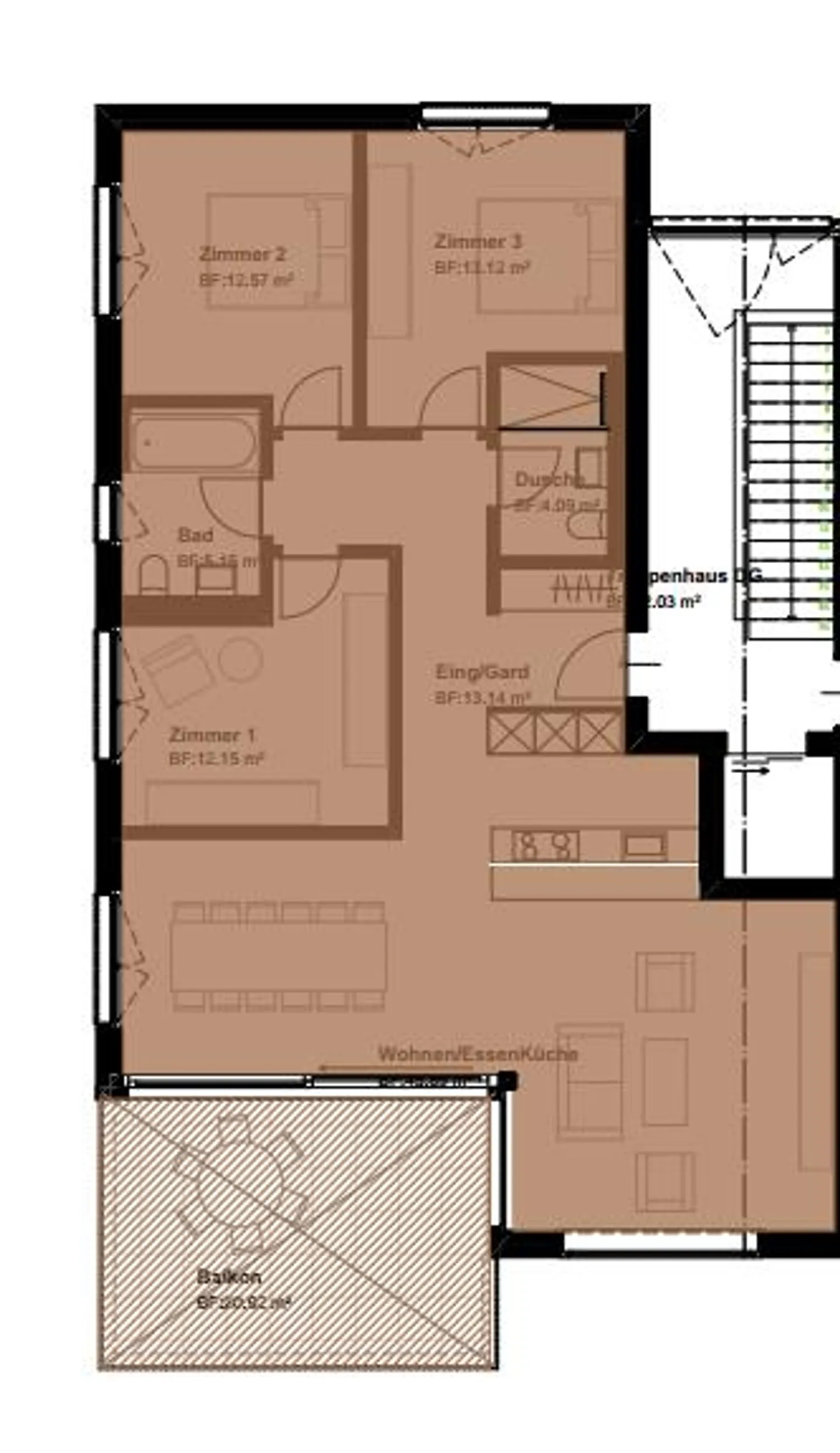 Appartement moderne et lumineux de 4,5 pièces (première occupation) - Photo 6 sur 6