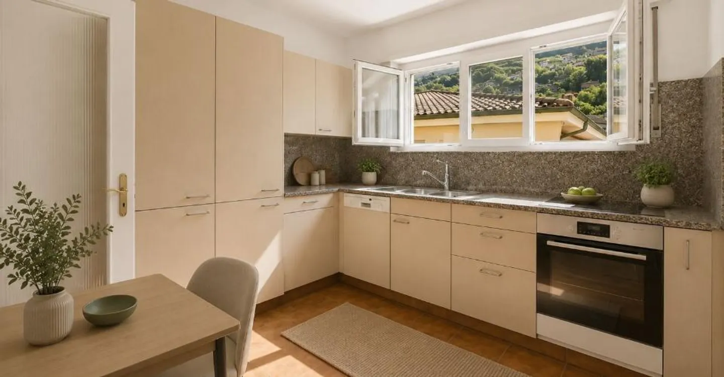 Viganello: großzügige 3.5 Zimmer mit großem Balkon, 2 Parkplätze und zentraler Lage (Haupt- oder Zweitwohnsitz) - Foto 4 von 11