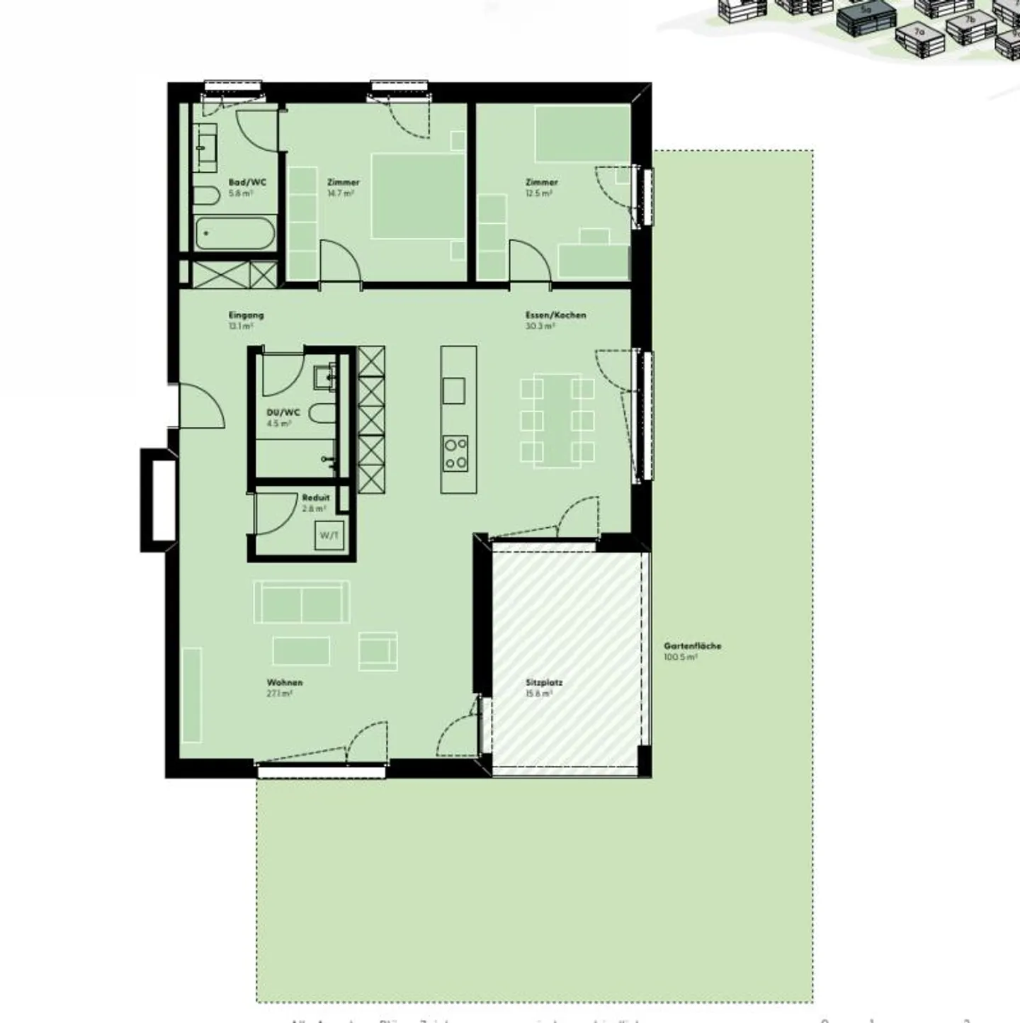 Exklusive Gartenwohnung mit Garten - Foto 7 von 8
