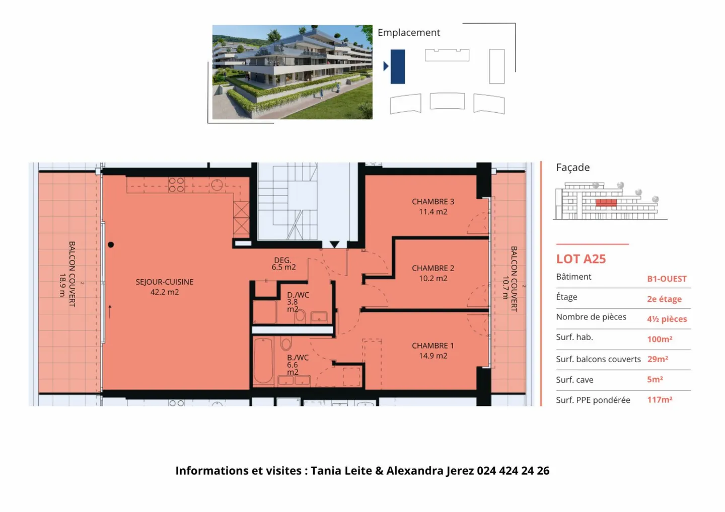 Nouvel appartement de 4,5 pièces avec balcons couverts - Photo 12 sur 13