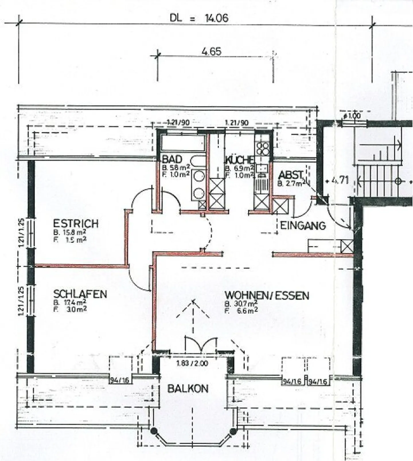 Grosse Dachwohnung mit gemütlichem, gedecktem Balkon - Foto 6 von 6
