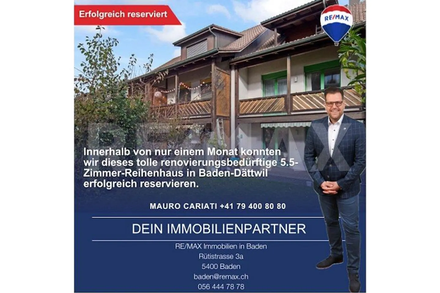 Your new home – 5.5-room terraced house with garden and generous feeling of space in Baden-Dättwil - Photo 1 of 13