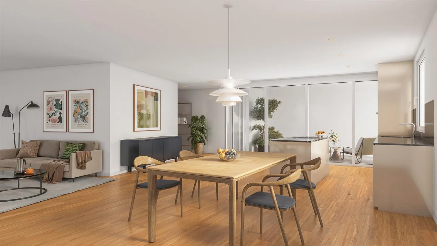 3.5- Zimmer-Wohnung mit grossem Balkon - Foto 3 von 3