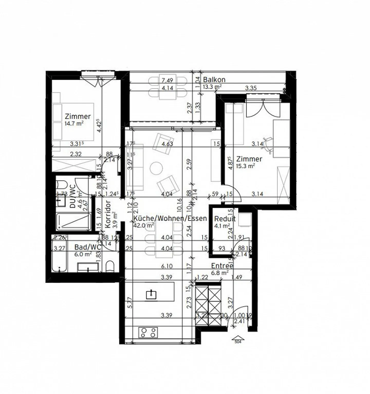 Appartement moderne et lumineux de 3,5 pièces aux normes de construction les plus récentes - Photo 11 sur 11