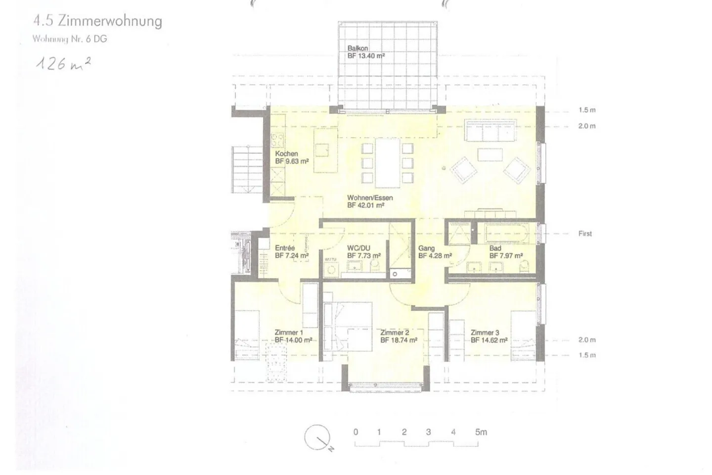 Appartement sous les combles moderne de 4,5 pièces dans un emplacement central mais calme - Photo 10 sur 12