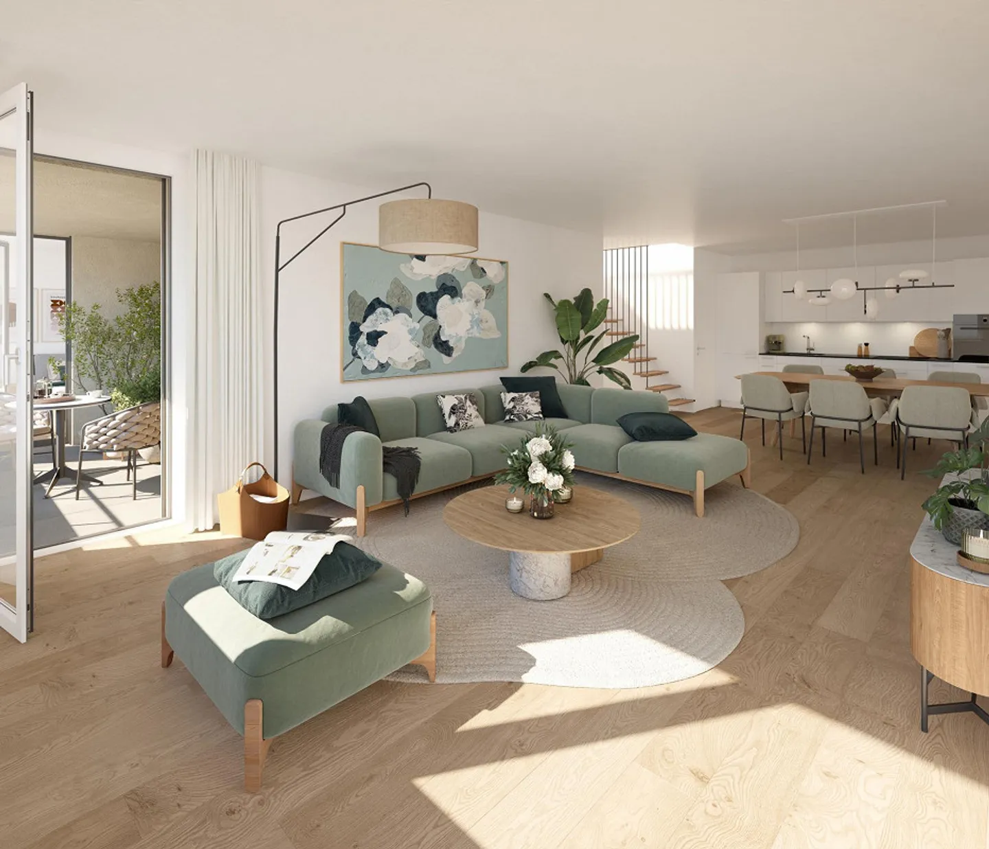 Panoramic view from sunny 3.5 room penthouse apartment with roof terrace - Photo 2 of 6