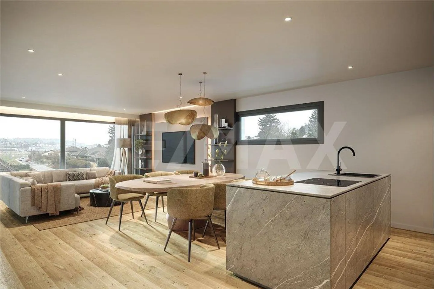 Unique ! Appartement de luxe aux portes de Fribourg 125m² avec terrasse de 27m² - Photo 1 sur 5