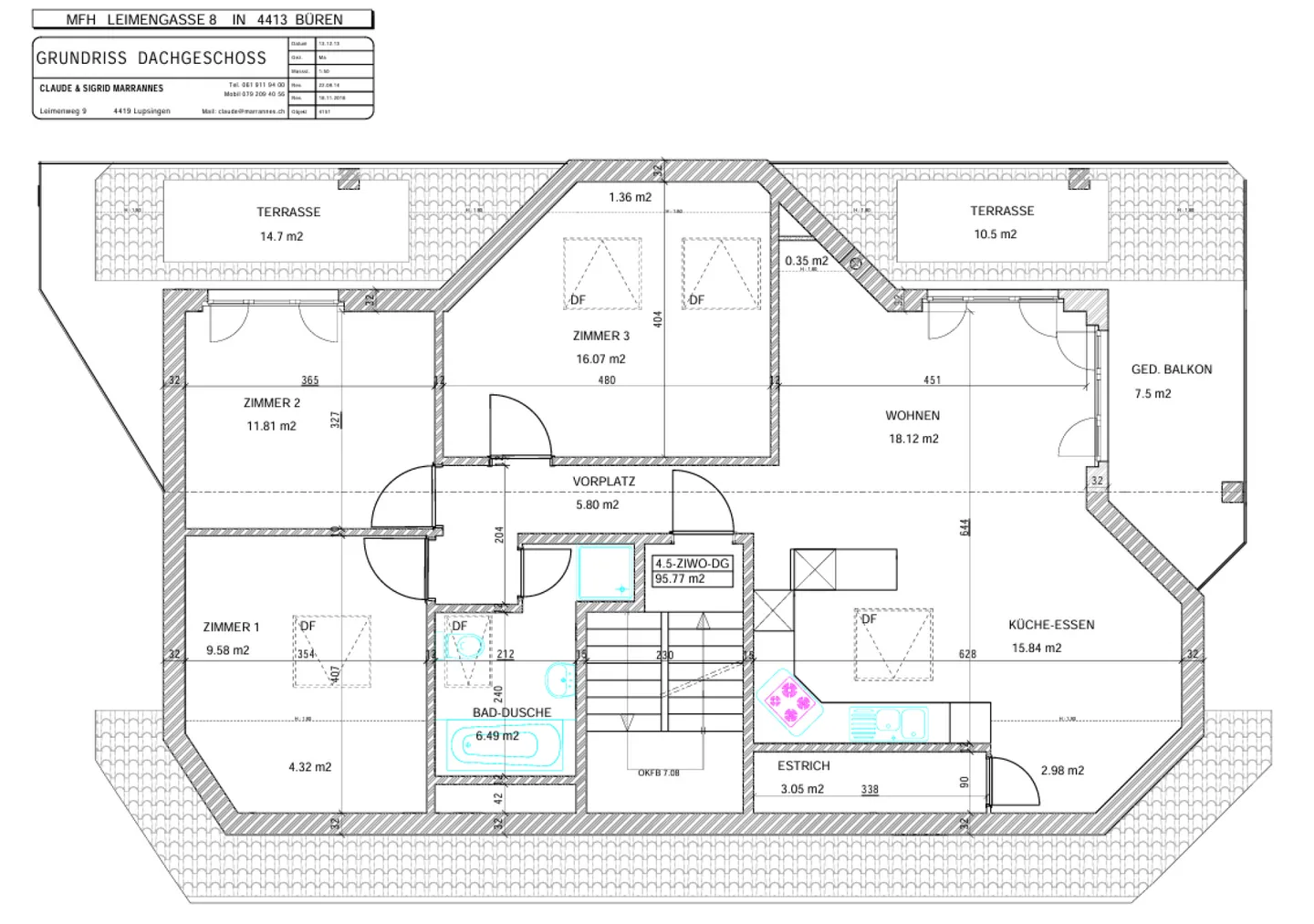 Appartement en penthouse de 4,5 pièces avec terrasse couverte spacieuse et vue panoramique - Photo 12 sur 12