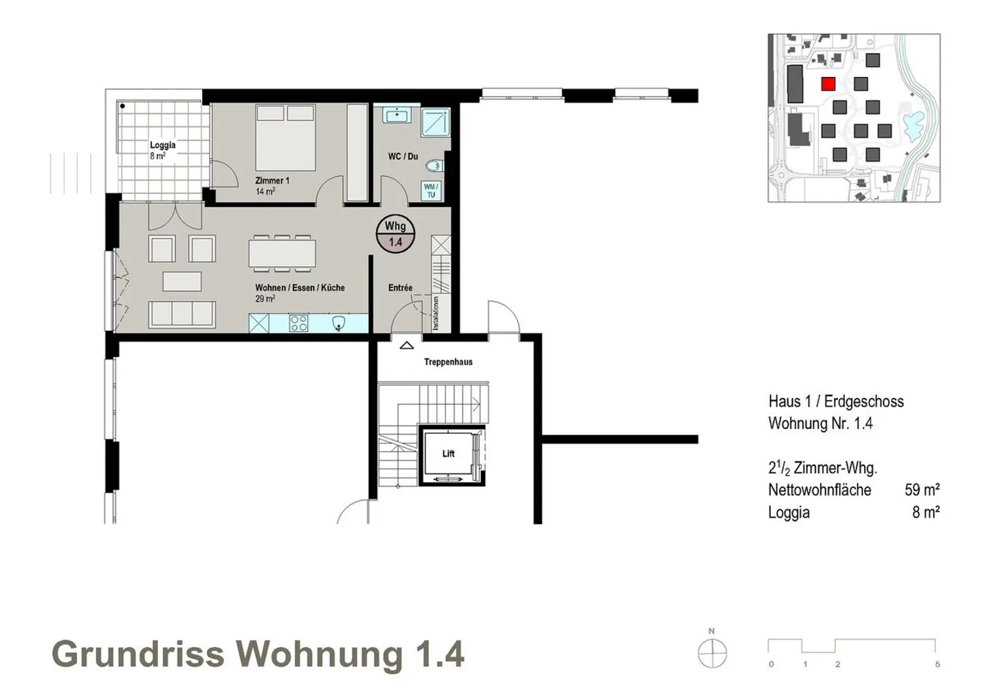 Geräumige 2.5 Zimmer Wohnung - Foto 5 von 6