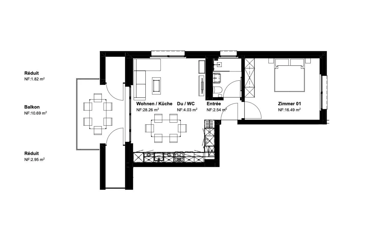 Neubau 2.5 Zimmer Wohnung in Dussnang - Foto 5 von 7