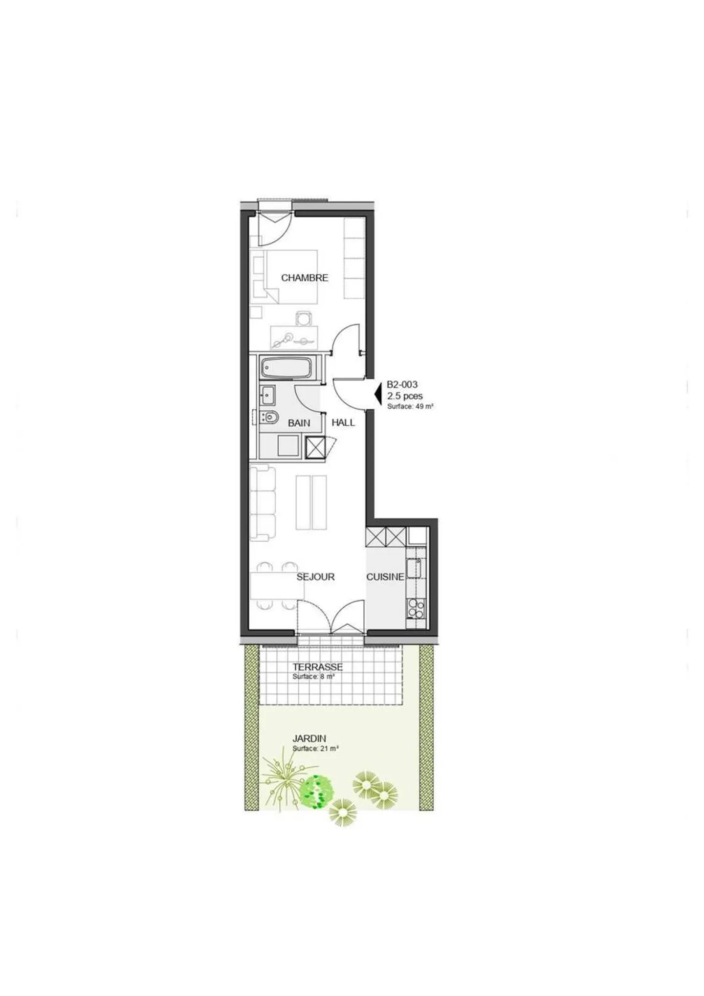 Bourg de Denges 2.5 new rooms with private garden - Photo 2 of 8