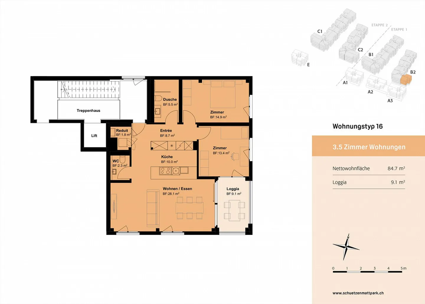 High-quality 3.5 room condominium in the Schützenmattpark district - Photo 9 of 10