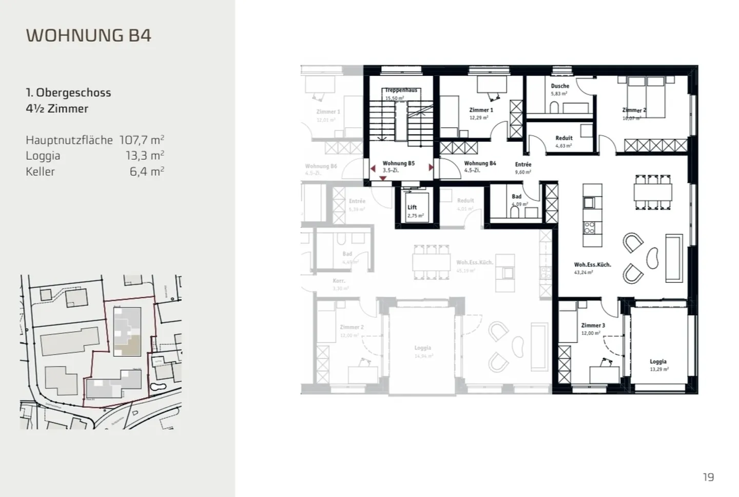 Hochwertige 4.5-Zimmer-Neubauwohnung in privilegierter Lage  Muri AG - Photo 4 sur 5