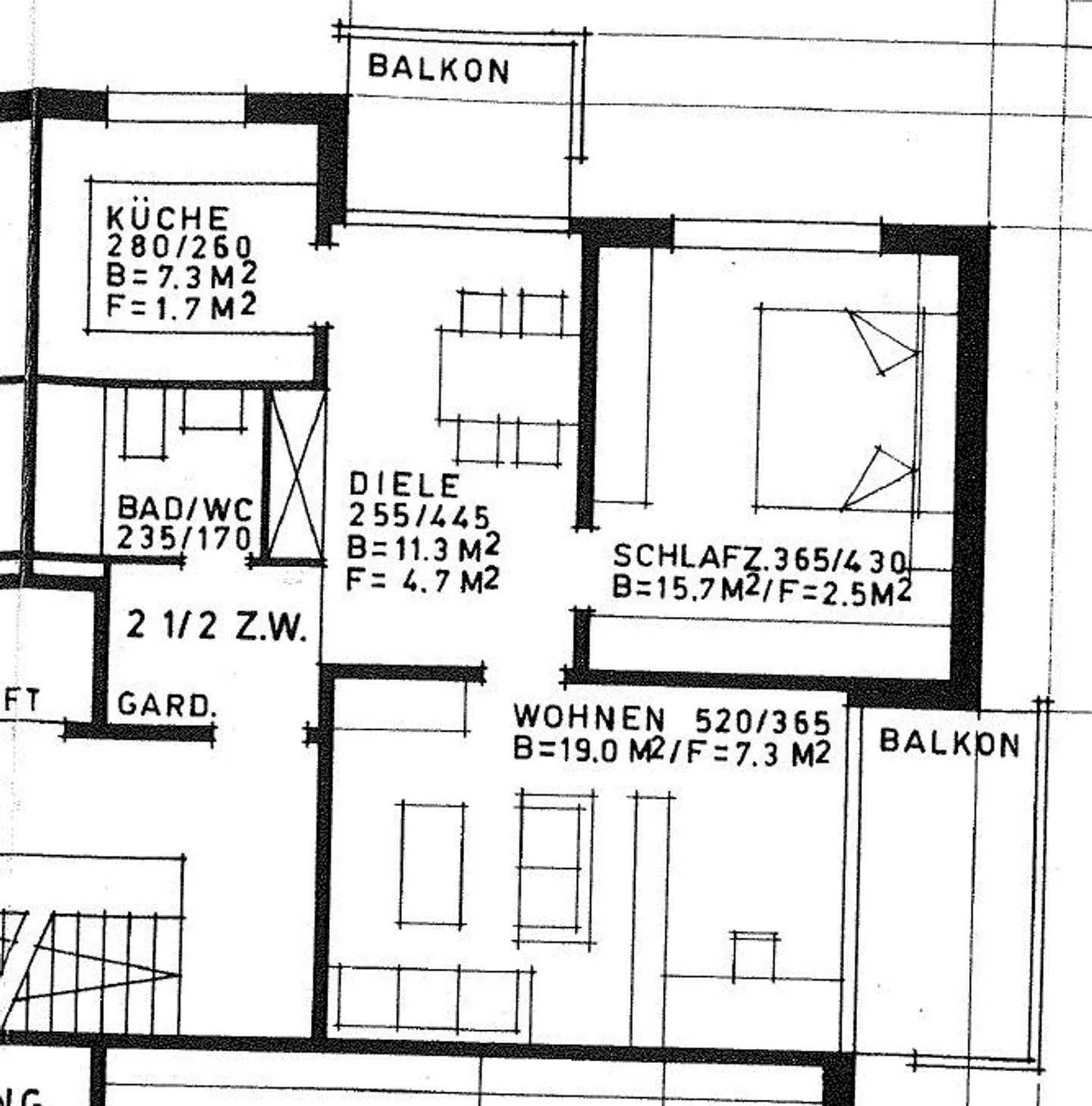 Spacious 2.5-room apartment with two balconies - Photo 11 of 11