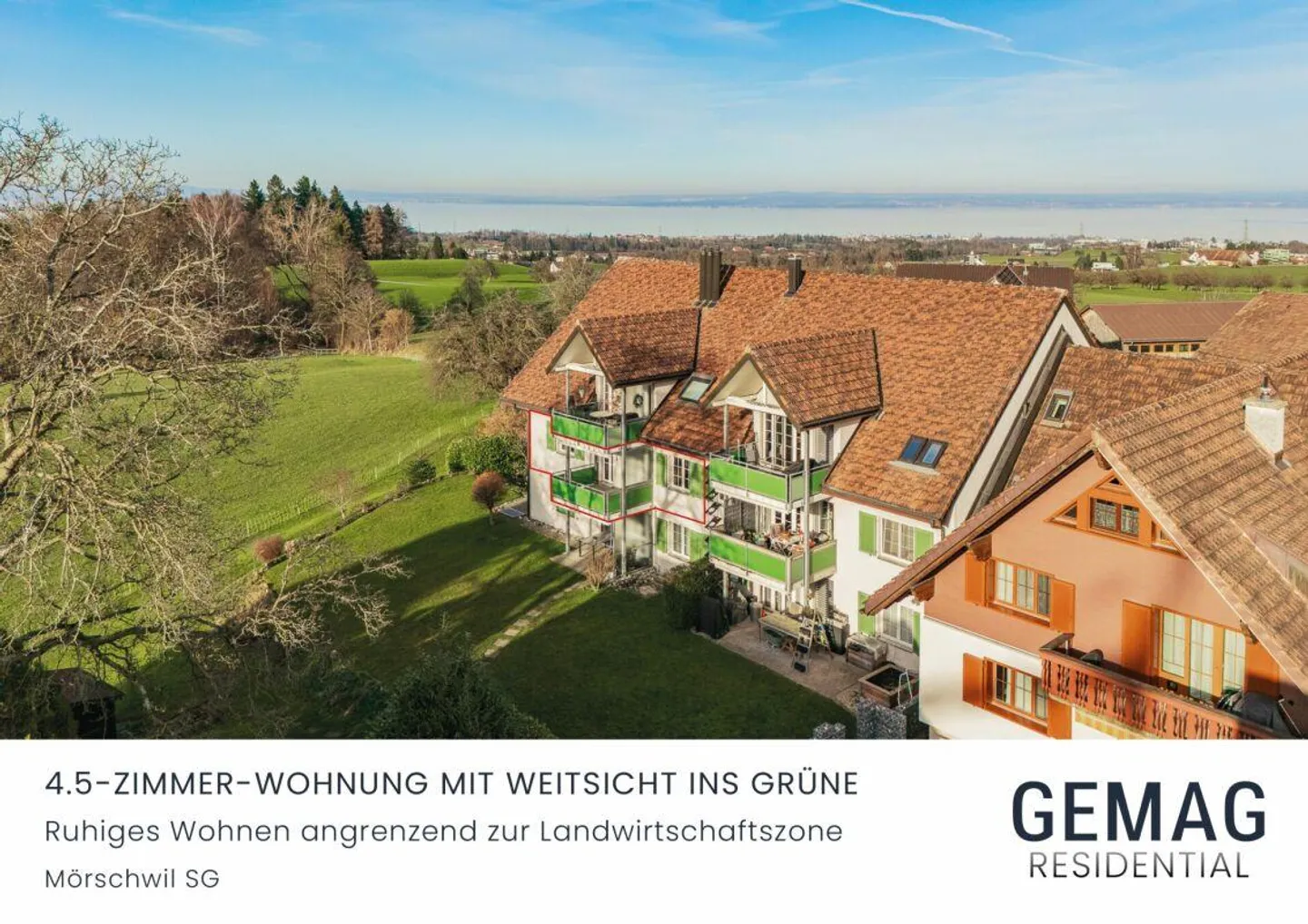 4.5-room apartment with a wide view of the countryside - Photo 1 of 11