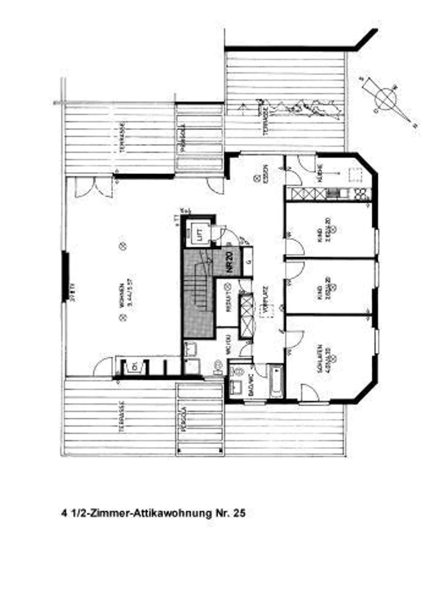 Grande appartement penthouse 4 1/2 pièces avec deux terrasses - Photo 13 sur 13