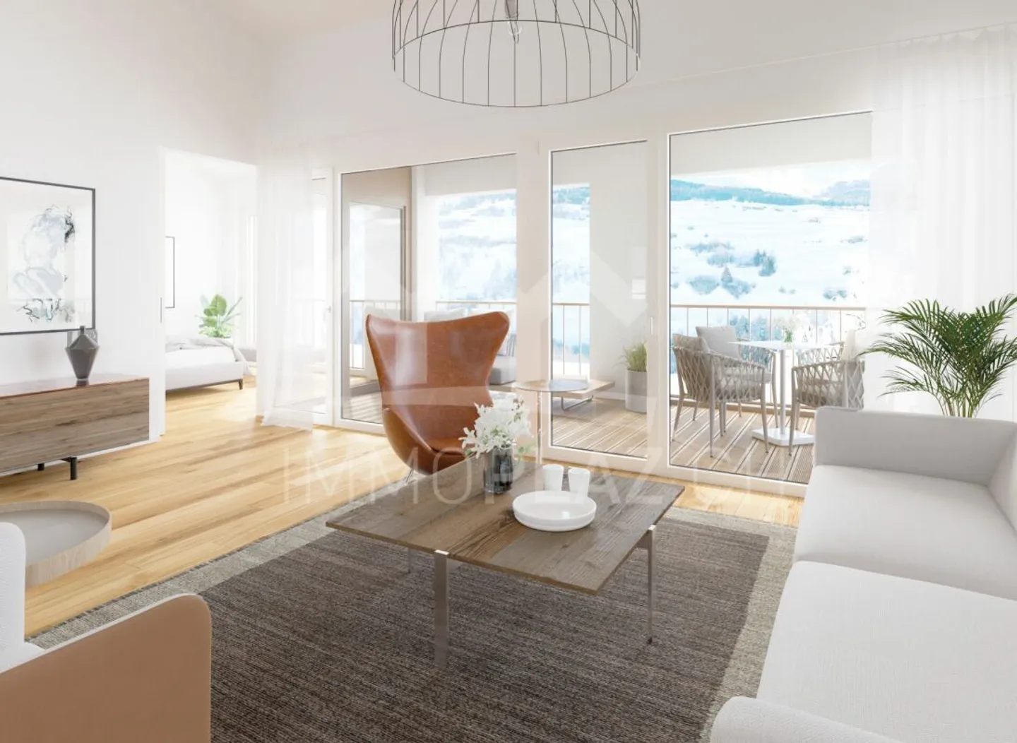 Charmant appartement sous les combles de 4½ pièces à Cunter - Photo 3 sur 6