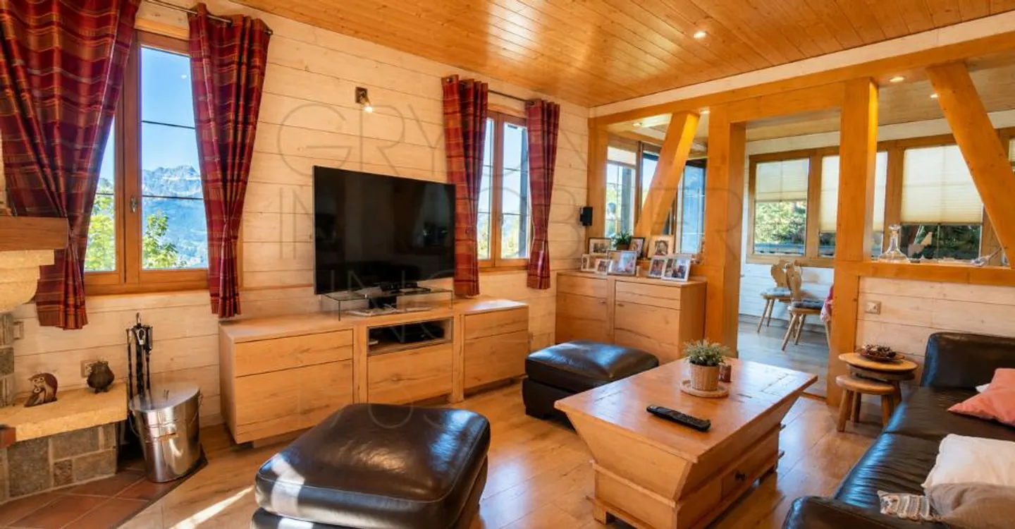 Chalet in Gryon mit unabhängigem Studio, Blick auf die Berge. - Foto 6 von 12