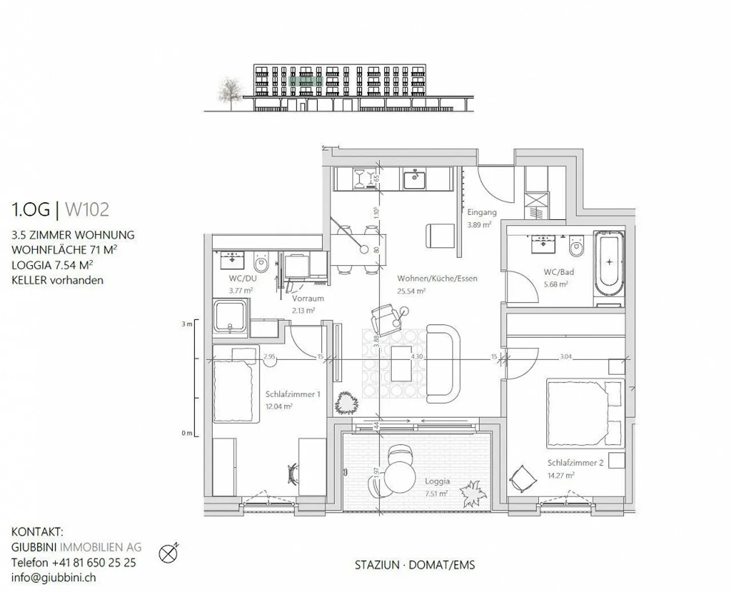 W102| beim Bahnhof attraktive 3.5 Zi-Neubauwhg mit höchstem Komfort - Foto 7 von 9