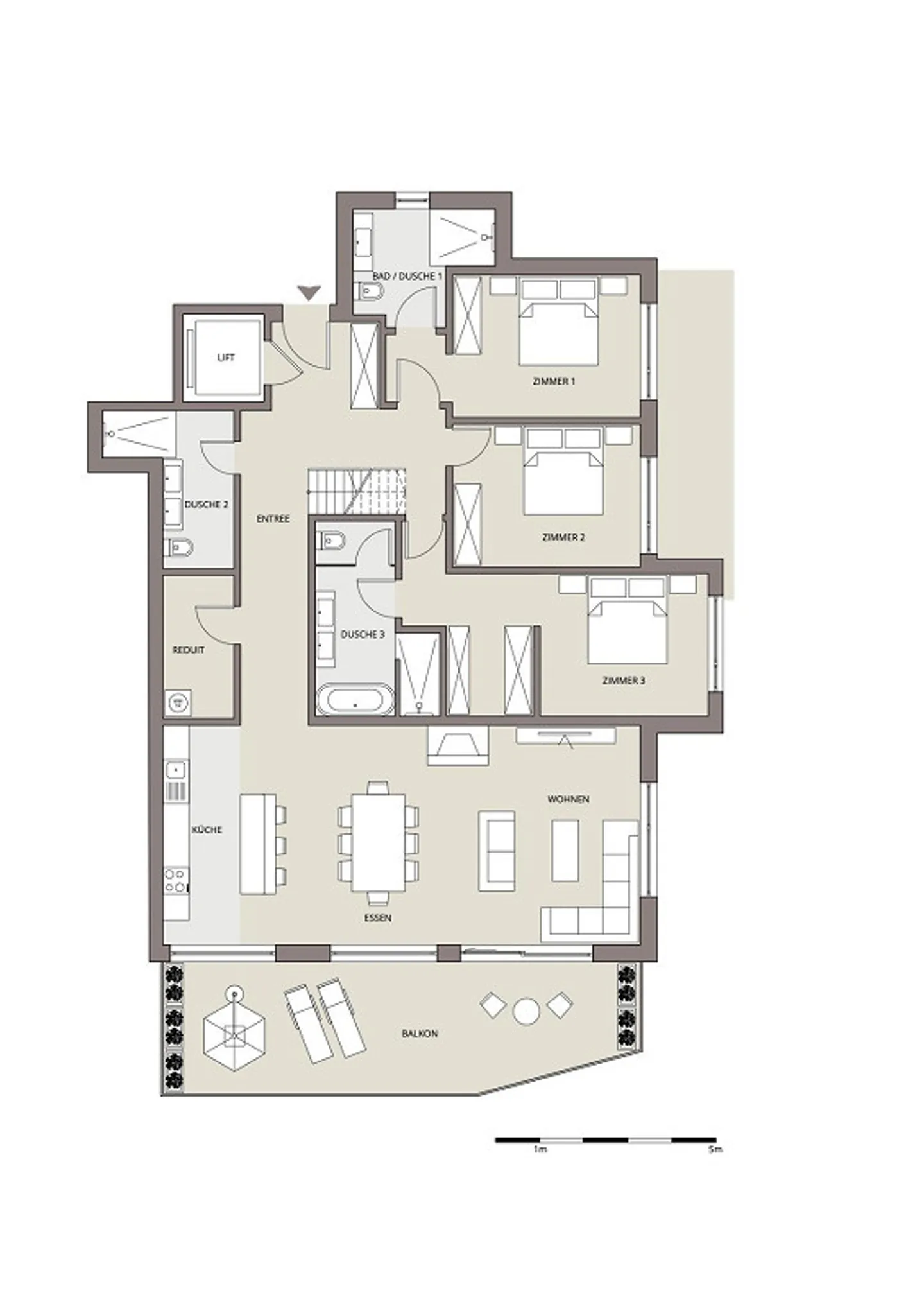 First Apartment | New Building 1660 | 5.5-Room Penthouse in the Attic - Photo 5 of 5