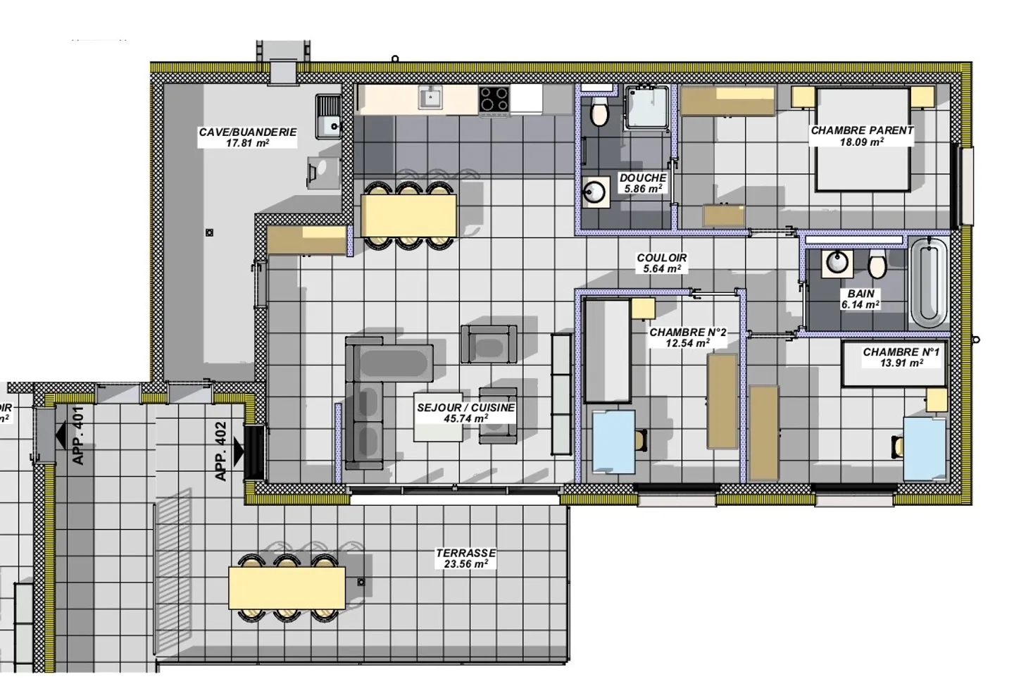 Magnificent 4.5-Room Rooftop Apartment with Panoramic Views in Salins - Photo 4 of 5