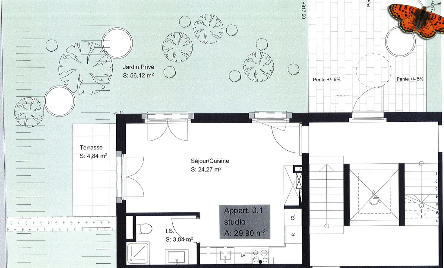 Studio in Châtel-St-Denis - mit einem großen Garten! - Foto 2 von 3