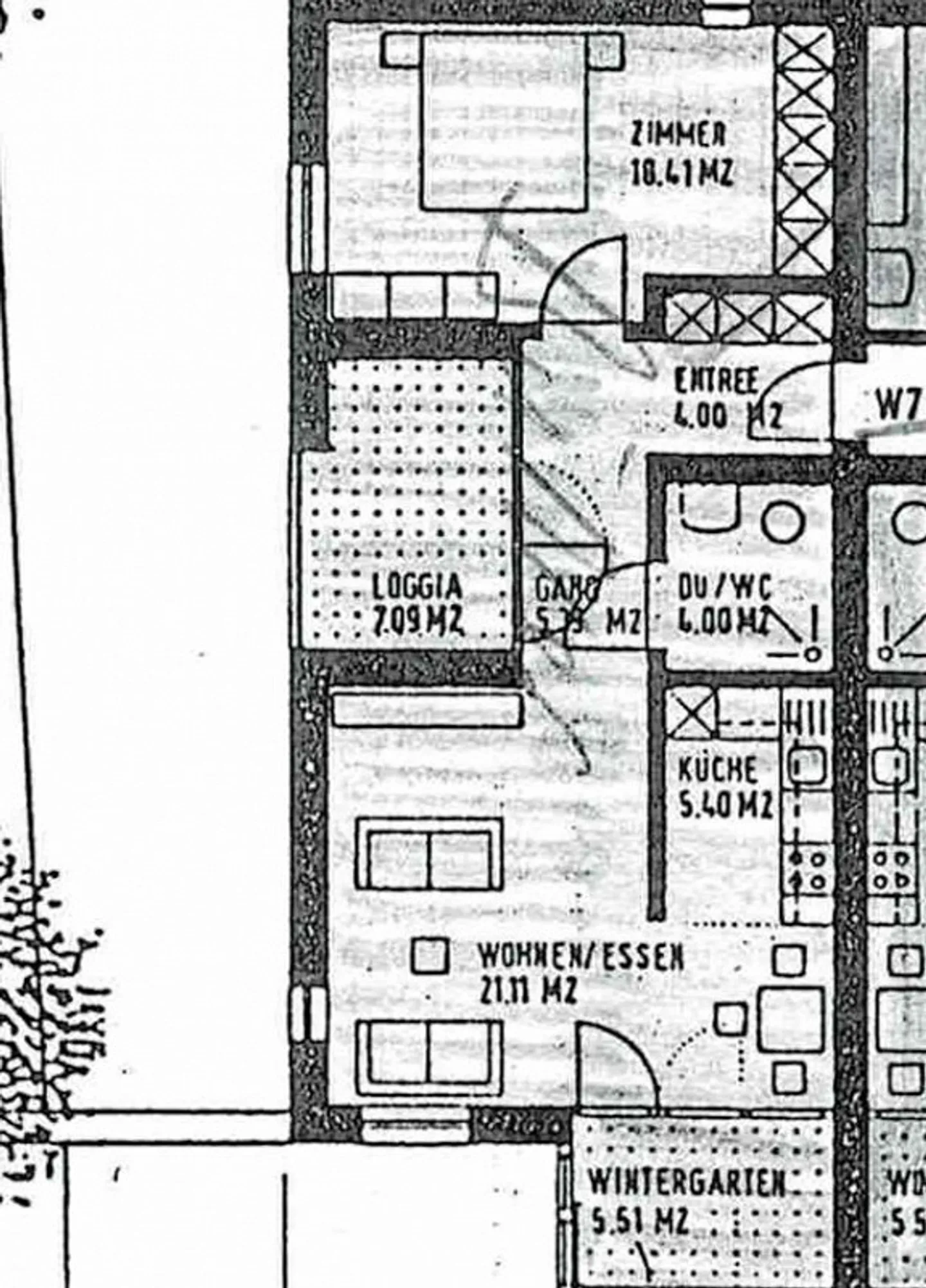 Appartamento 2,5 locali (58m2) nel verde con terrazza e giardino d'inverno - Foto 13 di 13
