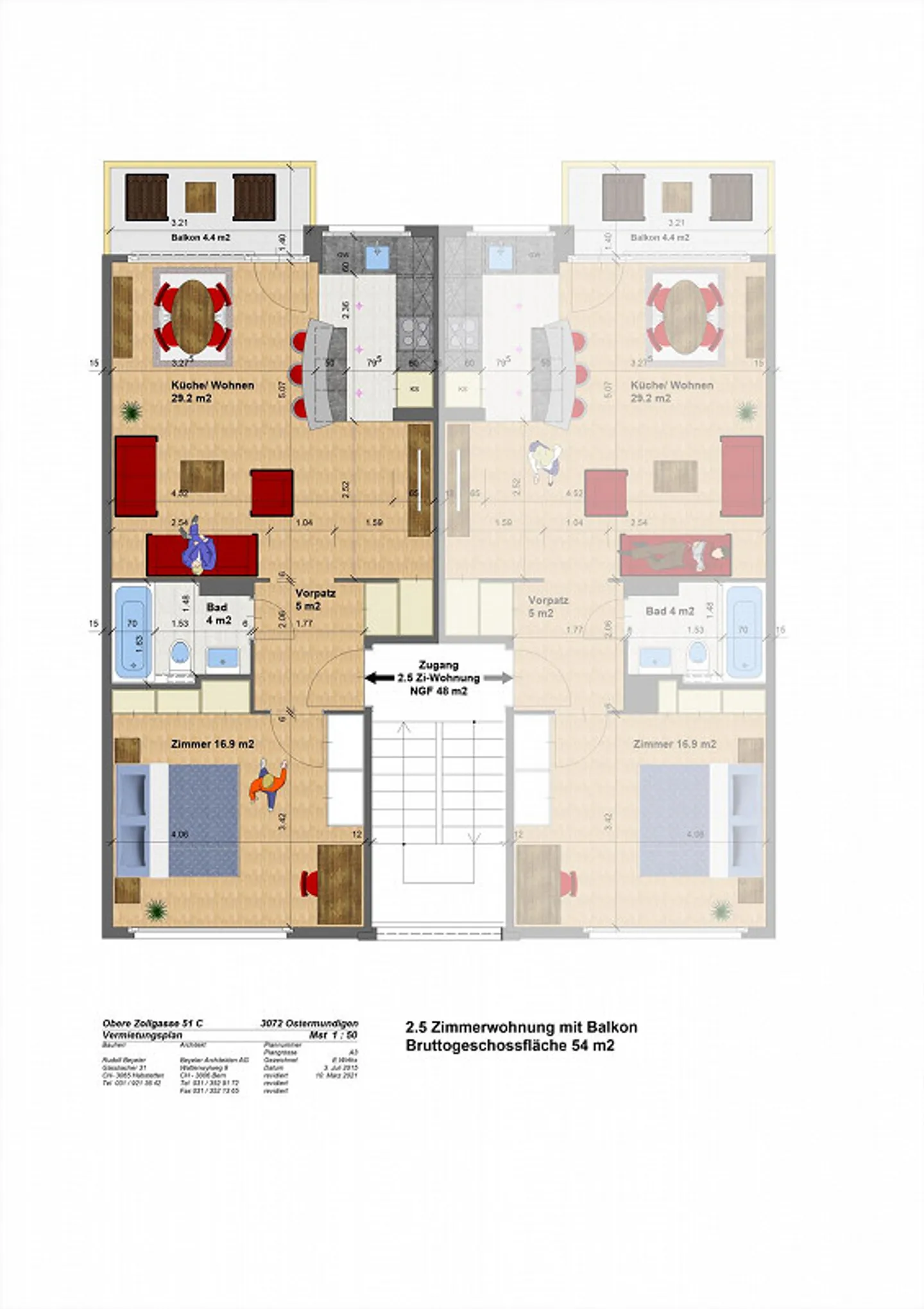 Bright 2.5-room apartment with large balcony, kitchen with breakfast bar - Photo 9 of 9
