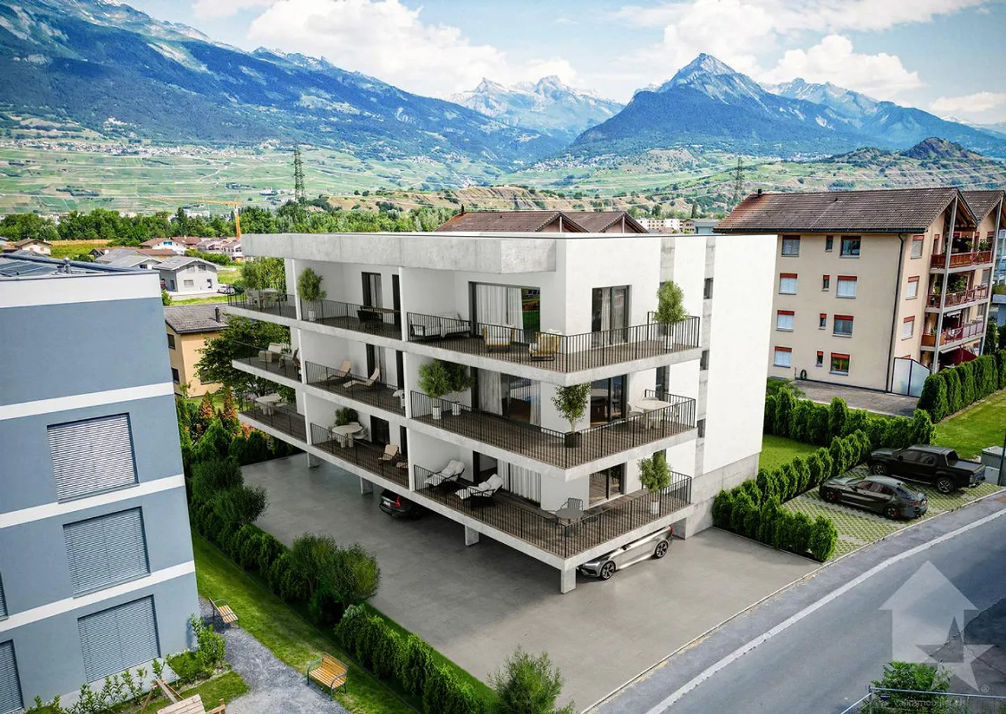 Appartement MINERGIE 3,5 Zimmer mit großem Balkon von 27 m2 - Foto 2 von 19