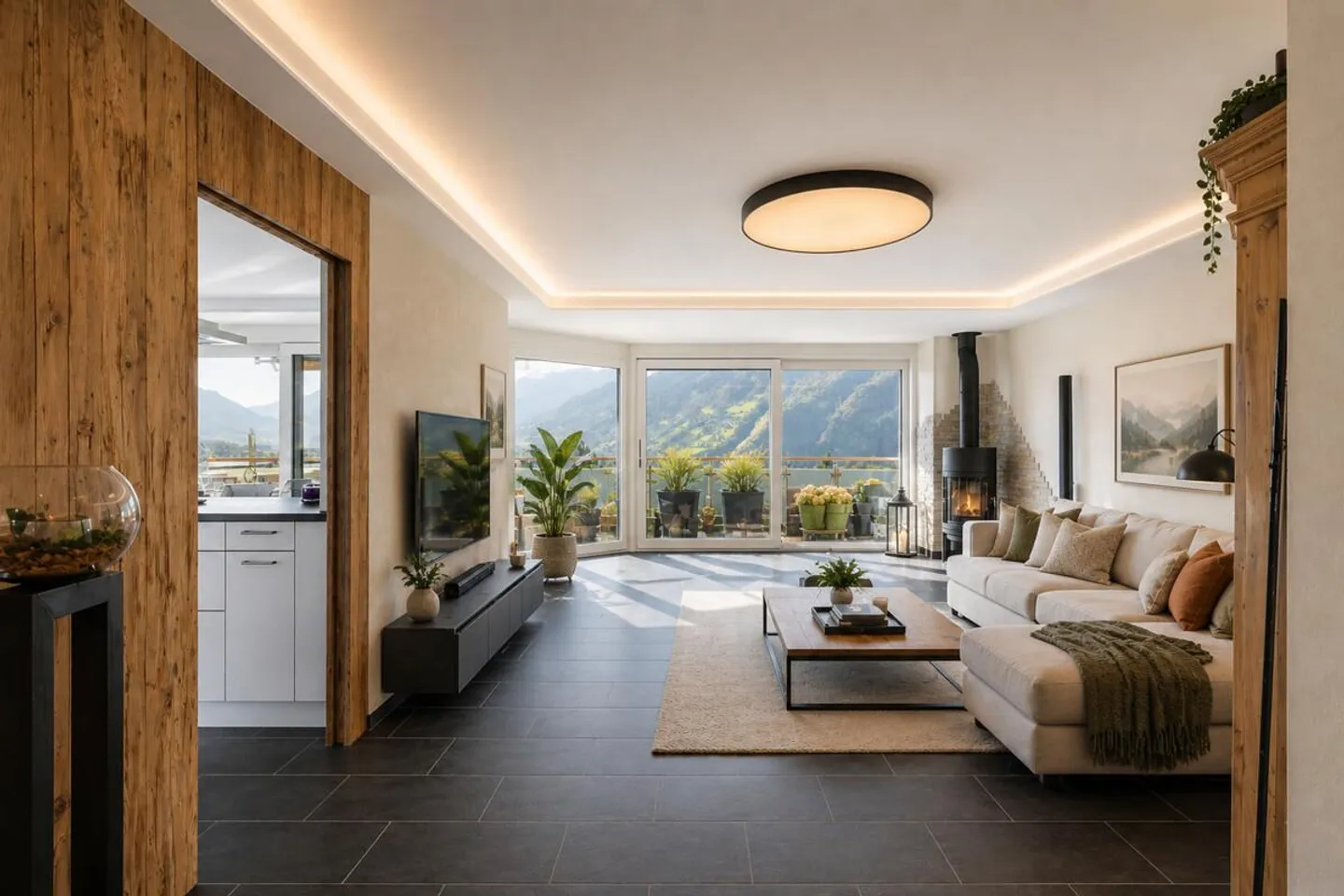 Appartement ensoleillé à Malans avec vue et balcon - Photo 2 sur 6