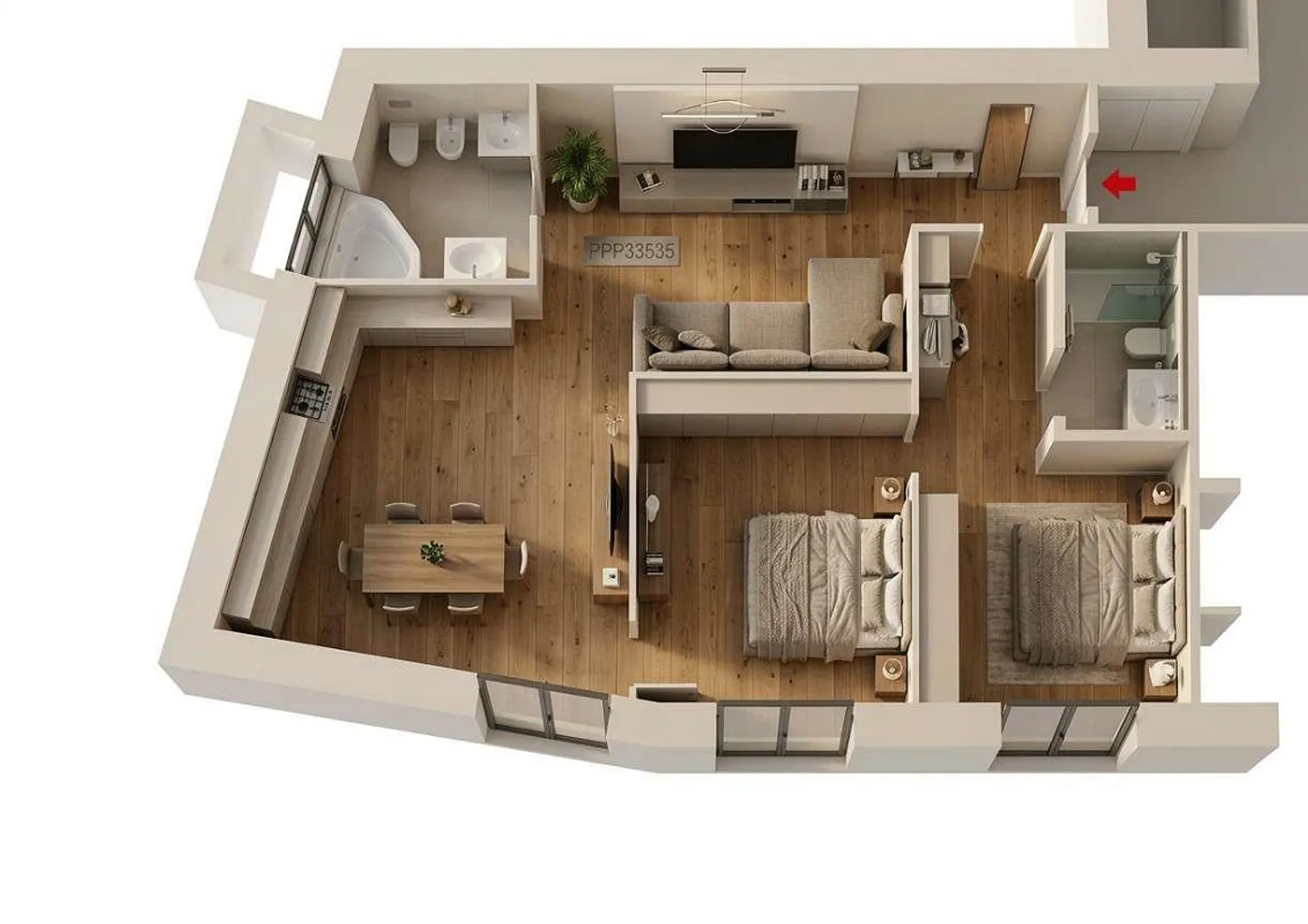 Renovated 3.5-room apartment in central Lugano - Photo 1 of 2